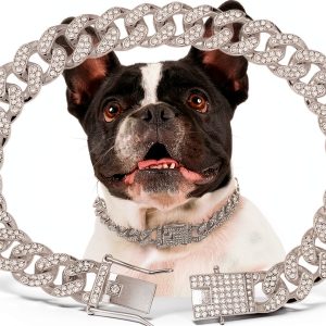 THAMIAO Dog Collar Chain Zinc Alloy Silver Gold Rosegold-0