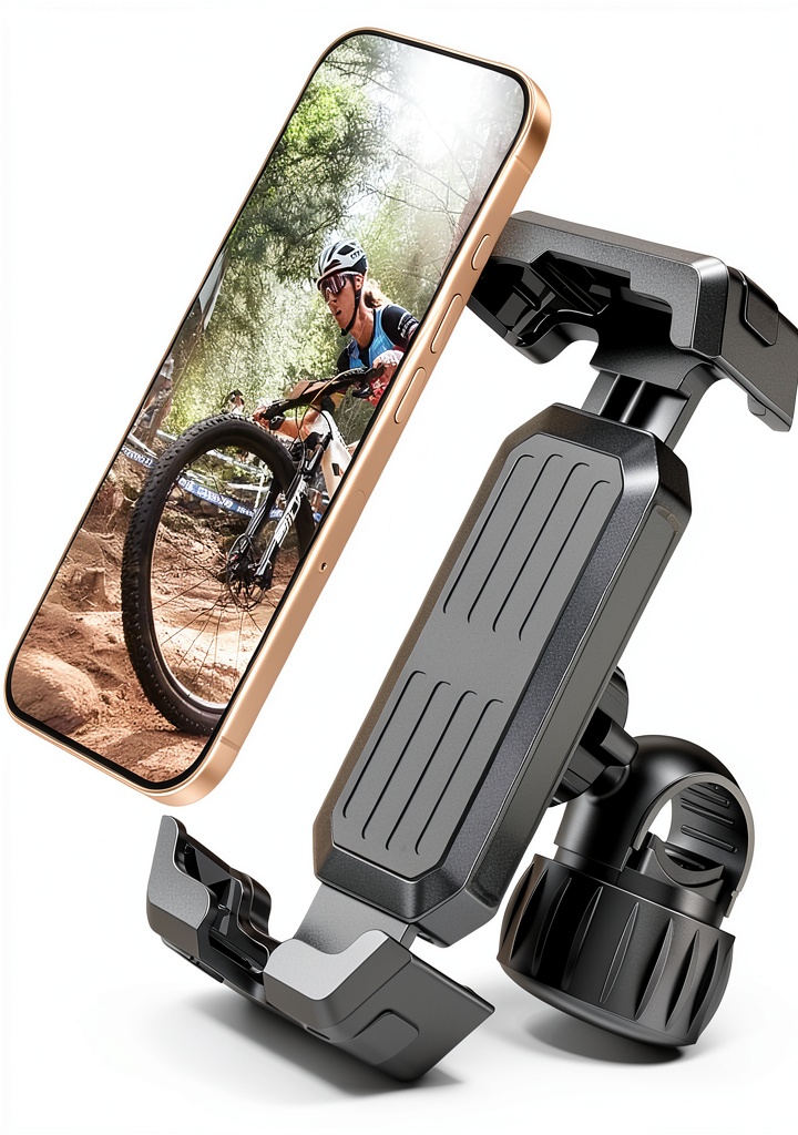Marspeeder bike phone holder mount on a bike handlebar