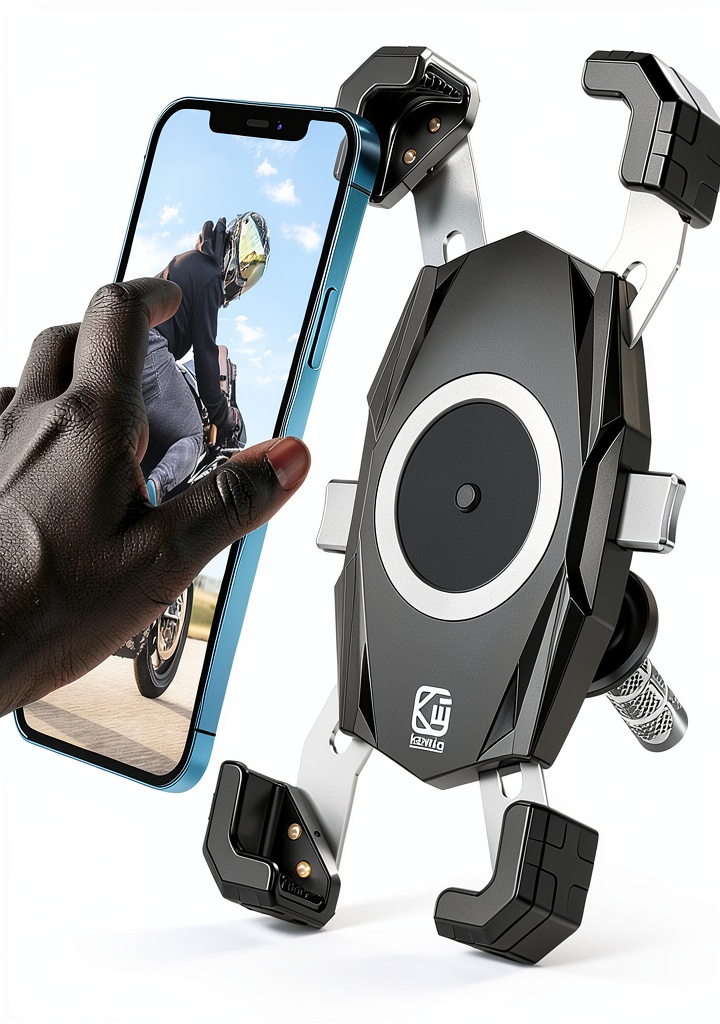 Kewig M22-C2 fork stem phone mount in action