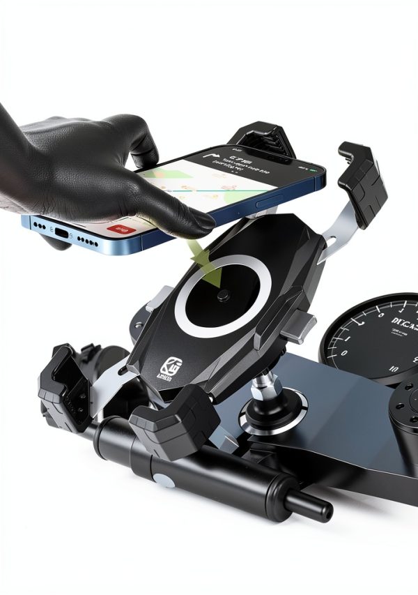 Motorcycle Fork Stem Phone Mount Kewig Black M22-C2-1