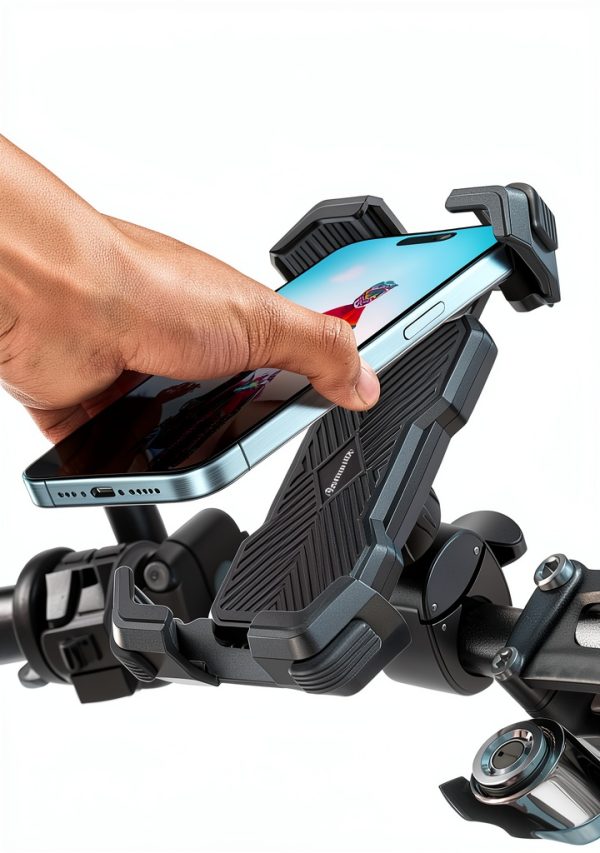 Bovemanx Motorcycle Phone Mount Adjustable Shock Resistant Graphite-4