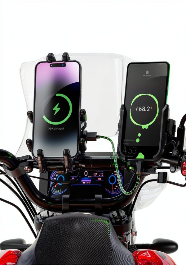Motorcycle Phone Mount BRCOVAN M26-A IP66 Waterproof Qi 15W Charger-8