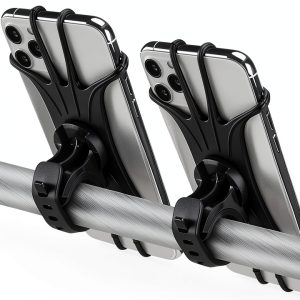 Bike Phone Holder Kinizuxi Silicone 2 Pack Black 360 Degree Rotation-0