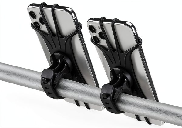 Bike Phone Holder Kinizuxi Silicone 2 Pack Black 360 Degree Rotation-0
