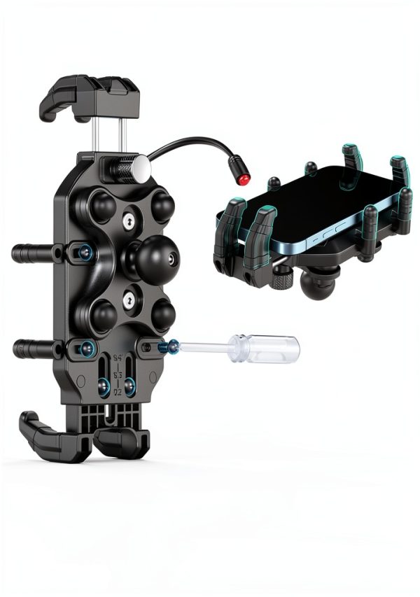 Motorcycle Phone Mount BRCOVAN M26-A IP66 Waterproof Qi 15W Charger-7