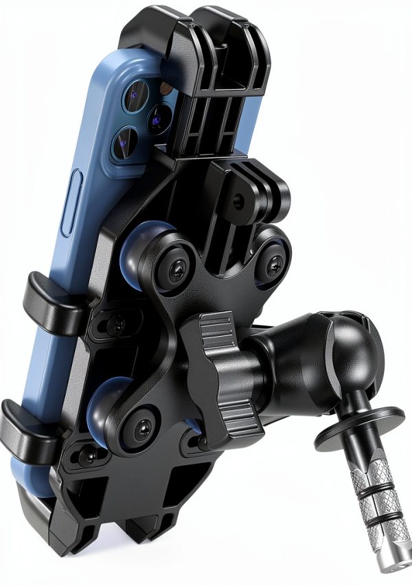 Motorcycle Phone Mount BRCOVAN Adjustable Vibration Dampener Black-0