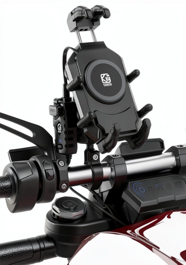 Motorcycle Phone Mount BRCOVAN M26-A IP66 Waterproof Qi 15W Charger-1