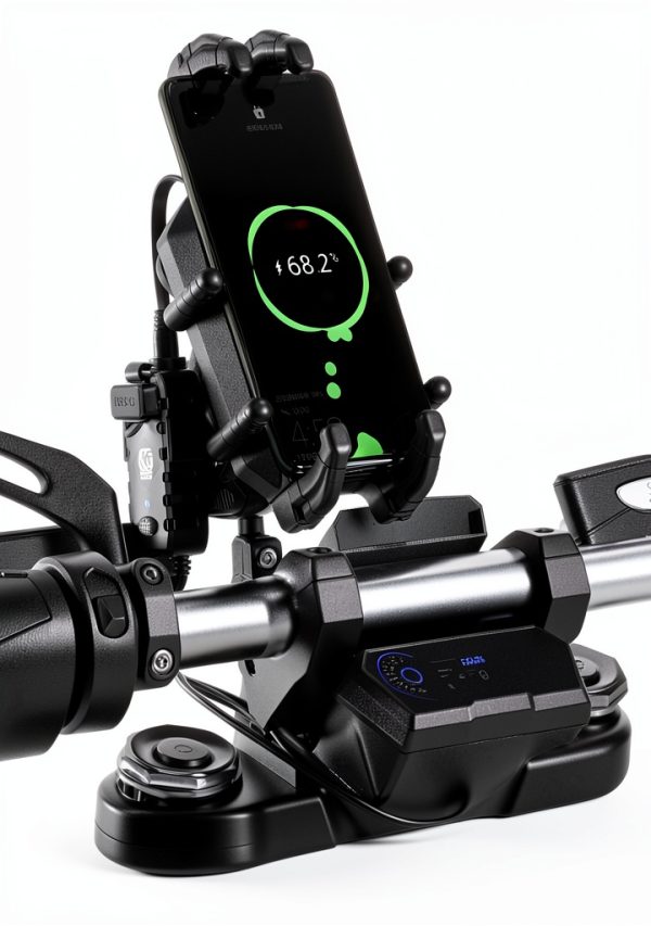 Motorcycle Phone Mount BRCOVAN M26-A IP66 Waterproof Qi 15W Charger-3