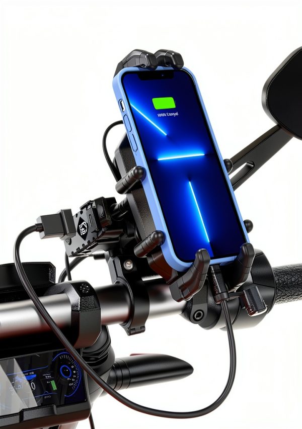 Motorcycle Phone Mount BRCOVAN M26-A IP66 Waterproof Qi 15W Charger-4