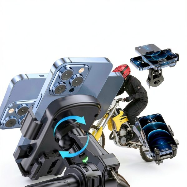 ZMDCAM Motorcycle Tablet Holder 360° Adjustable One‑Click Auto‑Lock-4