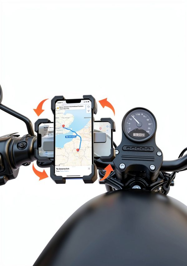 Delobon Bike Phone Mount Rotatable Quick Lock Black 360°-2