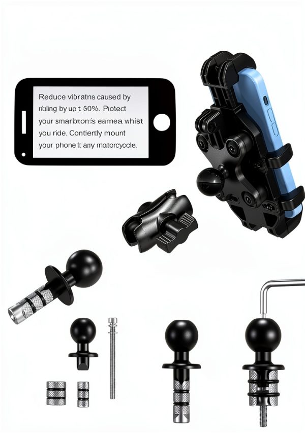 Motorcycle Phone Mount BRCOVAN Adjustable Vibration Dampener Black-6