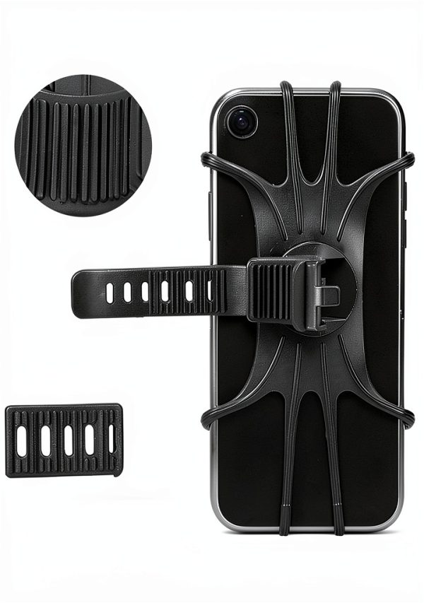Bike Phone Holder Kinizuxi Silicone 2 Pack Black 360 Degree Rotation-2