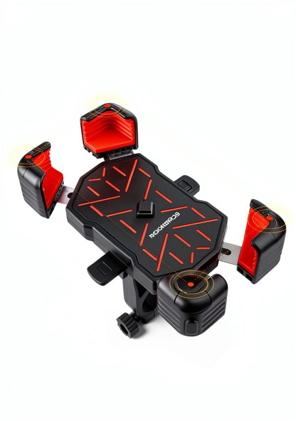 ROCKBROS Motorcycle Phone Mount Handlebar Black Quick Release One-Hand-2