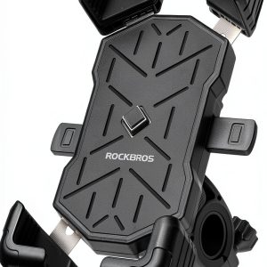 ROCKBROS Motorcycle Phone Mount Handlebar Black Quick Release One-Hand-0