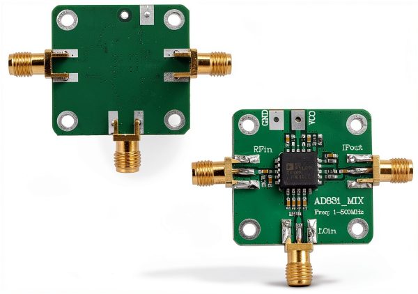 RF Mixer Module, Easy to Use, DC Offset, -10 dBm LO Power, HF VHF Receiver, Quadrature Demodulation, 1-500MHz RF IF LO, 24 dBm 3rd Order, for DC Baseband Conversion, Single-Ended Supply-5